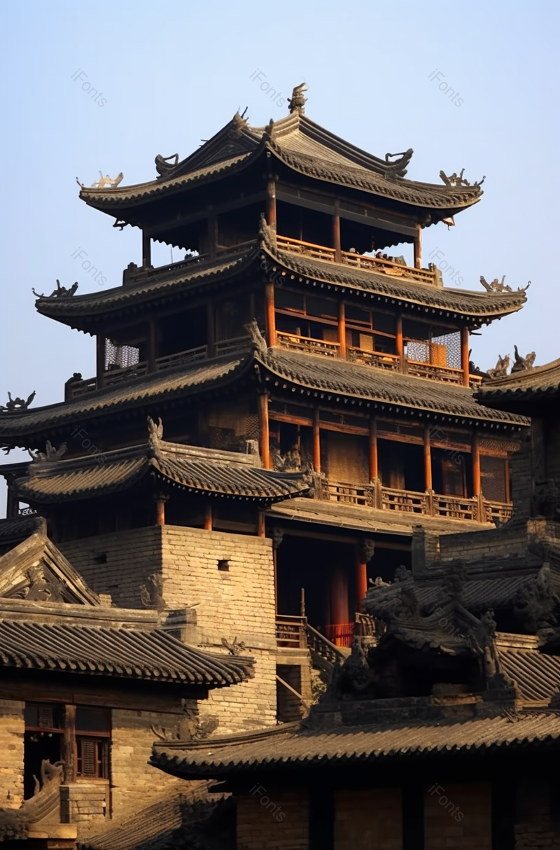 明清建筑博物馆亭台楼阁背景,高清,摄影图,摄影图片,图片大全,摄影图免费下载